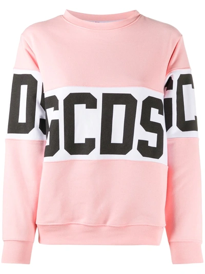 Shop Gcds Logo Colour-block Sweatshirt In Pink