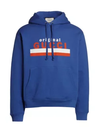 Shop Gucci Print Sweatshirt In Bluette