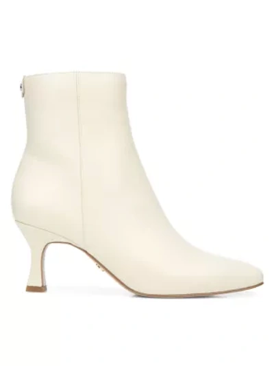 Shop Sam Edelman Women's Lizzo Square-toe Leather Boots In Ivory