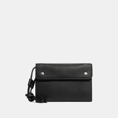 Shop Coach Travel Wallet Crossbody In Black