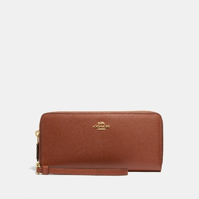 Shop Coach Continental Wallet In Color<lsn_delimiter>gold/1941 Saddle
