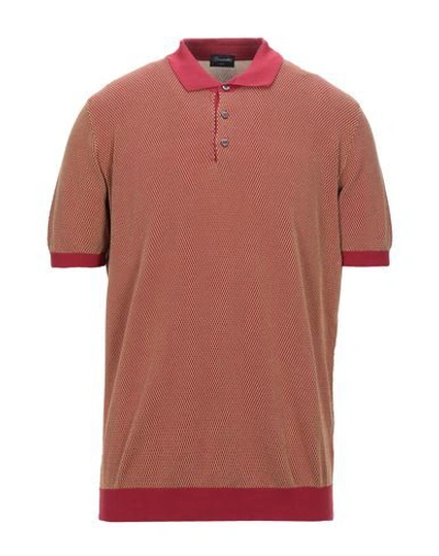Shop Drumohr Man Sweater Brick Red Size 42 Cotton