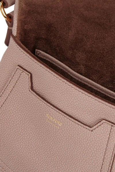Shop Tom Ford Jennifer Mini Textured-leather Shoulder Bag In Pink