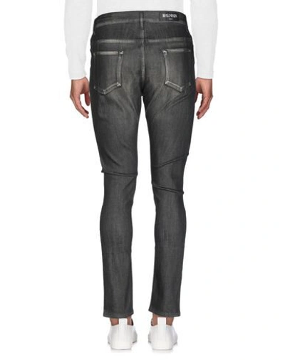 Shop Balmain Jeans In Steel Grey