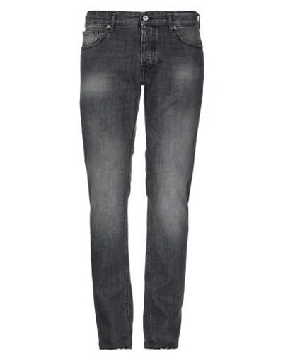 Shop Just Cavalli Man Jeans Steel Grey Size 32 Cotton, Bovine Leather, Zinc, Aluminum, Copper