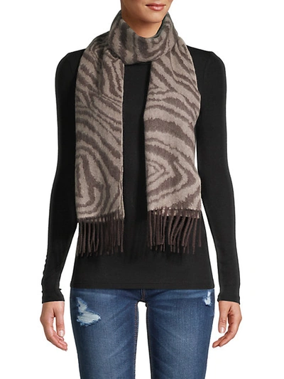 Shop Saks Fifth Avenue Fringed Cashmere Scarf In Brown