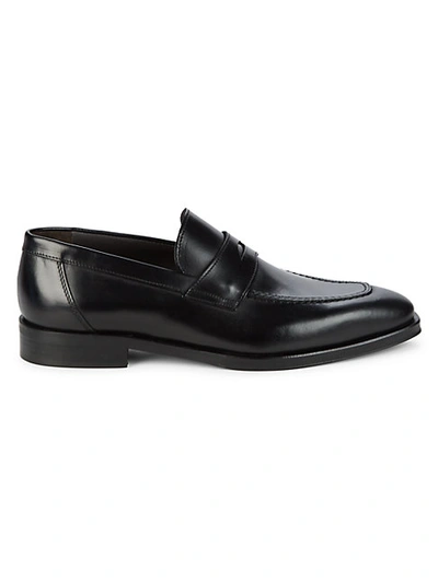 Shop Bruno Magli Men's Leather Loafers In Black