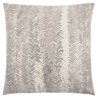 Shop Rizzy Home Veritcal Stripe Down Filled Decorative Pillow, 20" X 20" In Gray