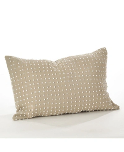 Shop Saro Lifestyle French Knot Decorative Pillow, 14" X 23" In Natural