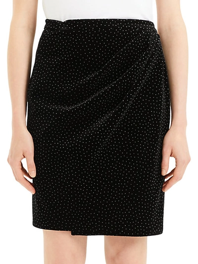 Shop Theory Women's Plelated Wrap Skirt In Black
