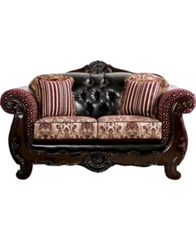Shop Furniture Of America Estacia Upholstered Love Seat In Brown
