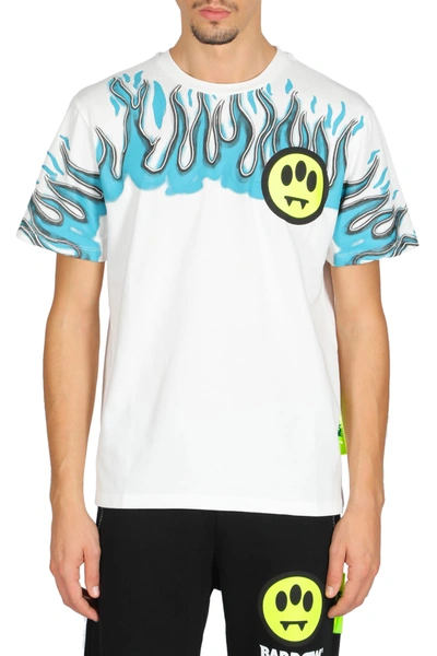 Shop Barrow Flames And Smile T-shirt In Bianco