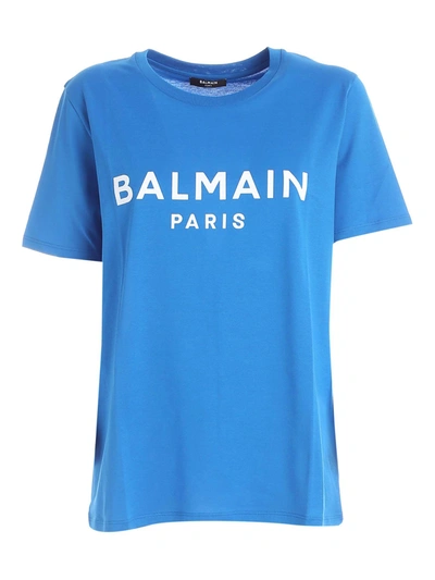 Shop Balmain T-shirt In Blue