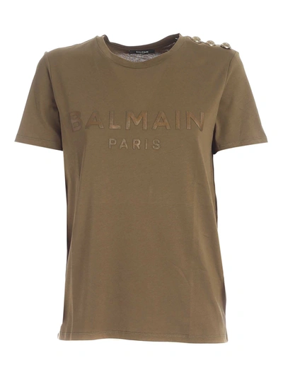 Shop Balmain T-shirt In Green