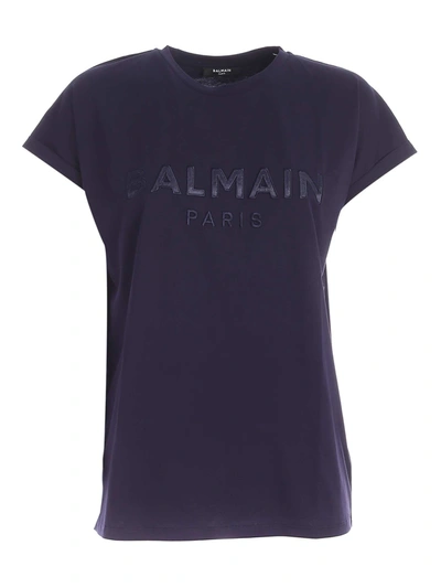 Shop Balmain T-shirt In Blue