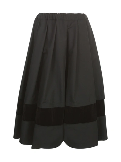 Shop Comme Des Garçons Comme Des Garçons Polyester Gabardine A Line Skirt Elastic Waist In Black Black