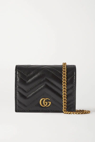 Shop Gucci Gg Marmont Quilted Leather Shoulder Bag In Black