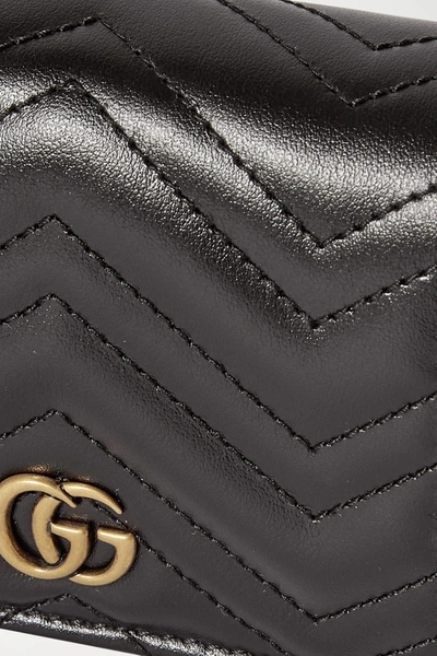 Shop Gucci Gg Marmont Quilted Leather Shoulder Bag In Black