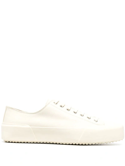 Shop Jil Sander Low-top Leather Sneakers In Neutrals