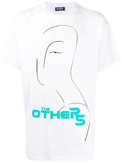 Shop Raf Simons Slogan-print T-shirt In White