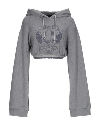 Shop Fenty X Puma Hooded Sweatshirt In Grey