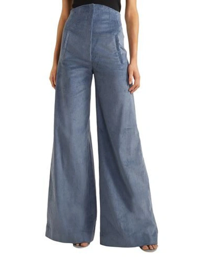 Shop Anna Mason Casual Pants In Slate Blue