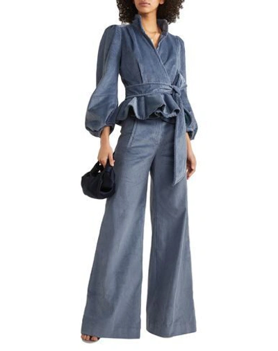 Shop Anna Mason Casual Pants In Slate Blue