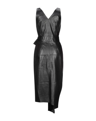 Shop Isabel Marant Woman Midi Dress Black Size 10 Lambskin, Zamak