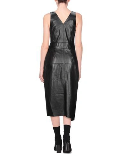 Shop Isabel Marant Woman Midi Dress Black Size 10 Lambskin, Zamak
