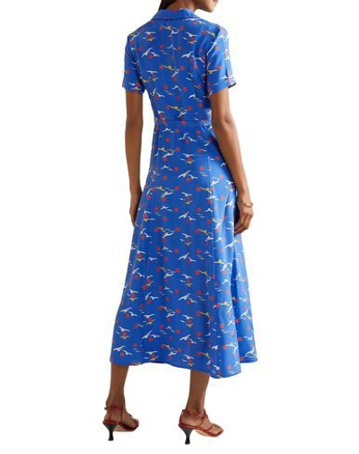 Shop Hvn Woman Midi Dress Blue Size 0 Silk