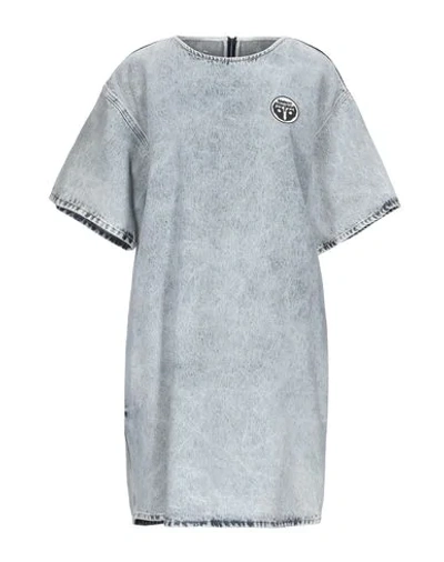 Shop Mm6 Maison Margiela Woman Mini Dress Sky Blue Size 2 Cotton