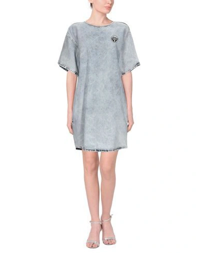 Mm6 Maison Margiela Ladies Blue Acid-wash Denim Dress In Blue