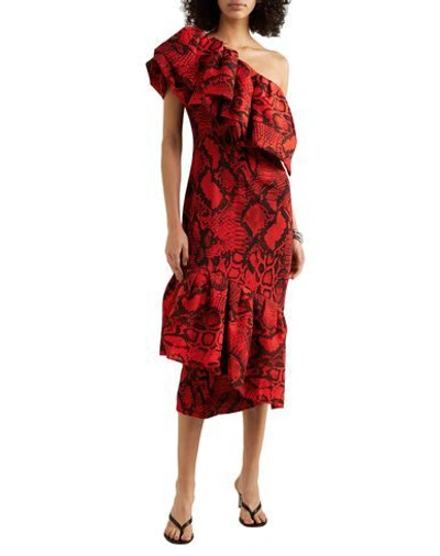 Shop Solace London Midi Dresses In Red
