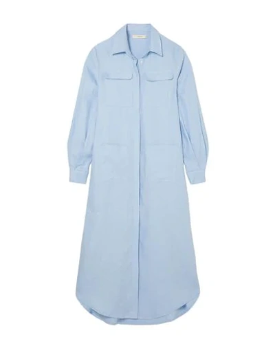 Shop Matin Woman Long Dress Sky Blue Size 4 Linen