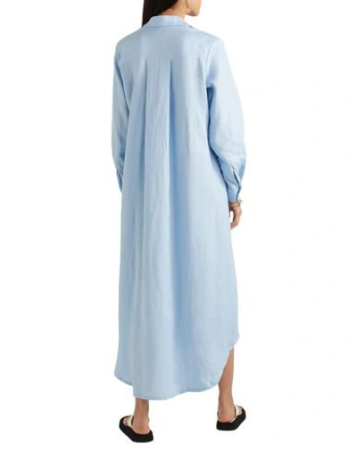 Shop Matin Woman Long Dress Sky Blue Size 4 Linen