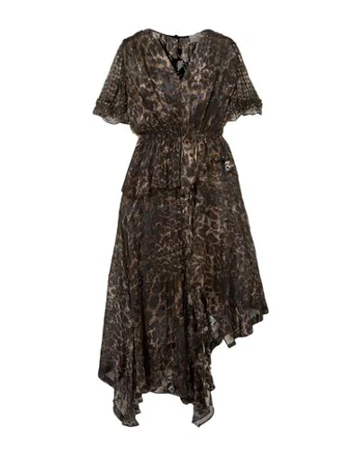 Shop Preen By Thornton Bregazzi Woman Midi Dress Black Size S Viscose, Silk