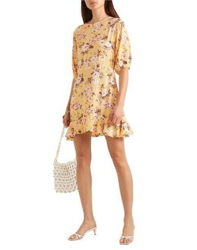 Shop Faithfull The Brand Woman Mini Dress Yellow Size Xs Rayon