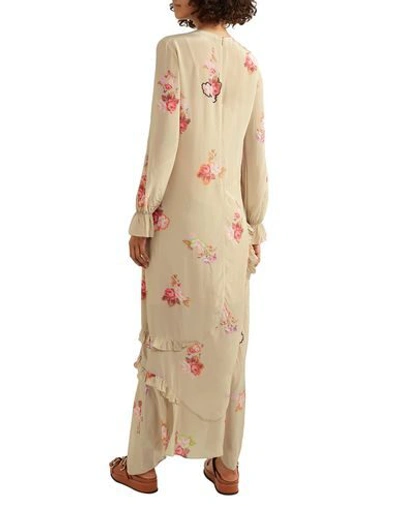 Shop Preen Line Woman Long Dress Sand Size M Viscose In Beige