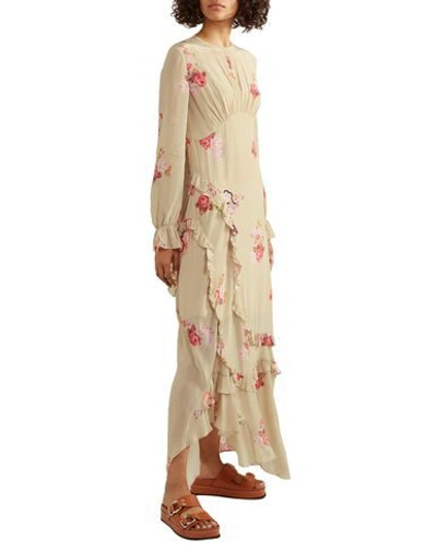 Shop Preen Line Woman Long Dress Sand Size M Viscose In Beige
