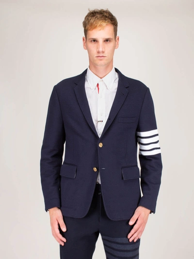 Shop Thom Browne Unconstructed Classic Blazer Navy In Blue