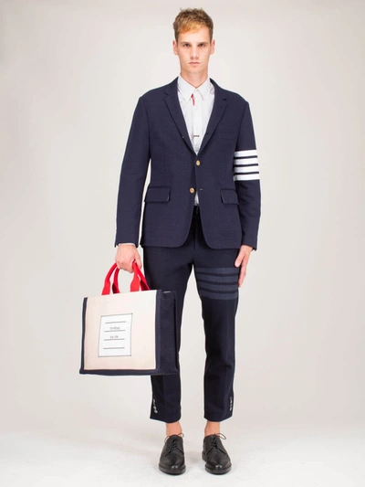 Shop Thom Browne Unconstructed Classic Blazer Navy In Blue