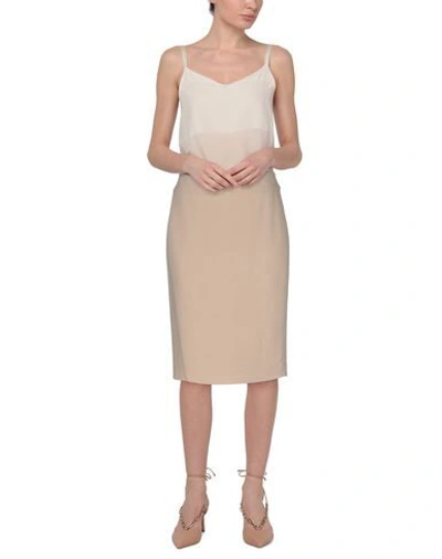 Shop Armani Collezioni Knee Length Skirts In Beige