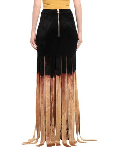 Shop Balmain Long Skirts In Black