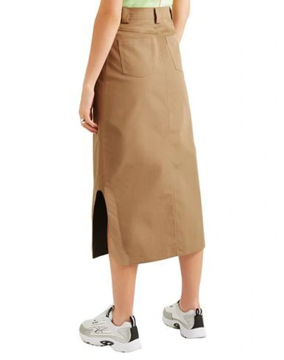 Shop Ganni 3/4 Length Skirts In Camel