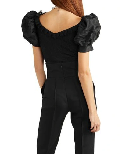 Shop Preen By Thornton Bregazzi Woman Bodysuit Black Size Xl Viscose, Silk