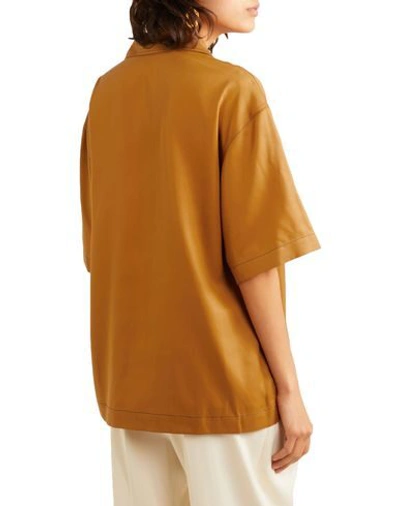 Shop Deveaux Woman Shirt Ocher Size 6 Tencel In Yellow