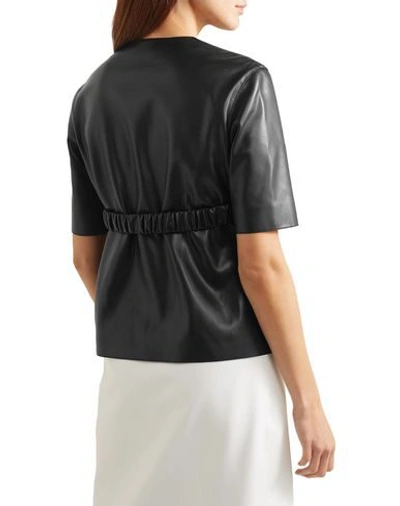 Shop Commission Woman Top Black Size 8 Polyurethane, Polyester