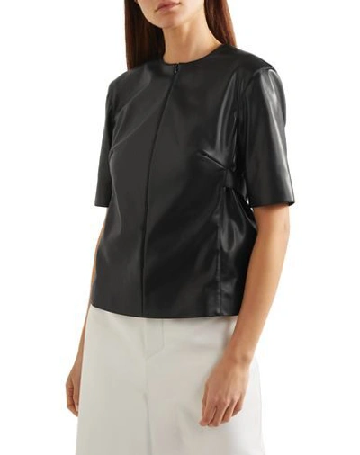 Shop Commission Woman Top Black Size 8 Polyurethane, Polyester
