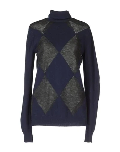 Shop Celine Long Sleeve Sweaters In Dark Blue