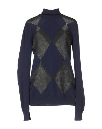 Shop Celine Long Sleeve Sweaters In Dark Blue